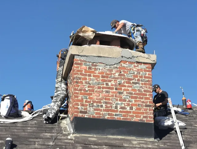 South Whittier Chimney Sweep installing a custom chimney crown in South Whittier, CA