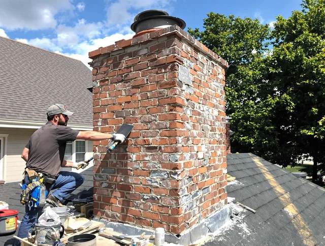 Completed chimney rebuild by South Whittier Chimney Sweep in South Whittier, CA