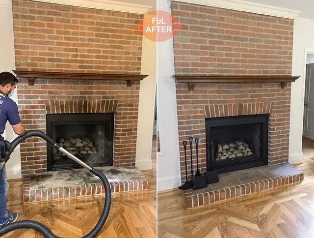 South Whittier Chimney Sweep carefully sanitizing a fireplace in South Whittier, CA